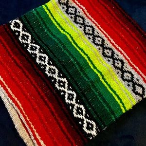 Mexican Falsa Falza Blanket Bag Purse Beach Multiple Colors 13"x14" Strap Hangs